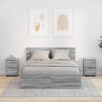 vidaXL Bedside Tables with Drawer 2 pcs Grey Sonoma 30.5 x 30 x 43 cm