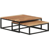 vidaXL Nesting Coffee Tables 2 pcs Solid Acacia Wood