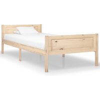 vidaXL Bed Frame without Mattress Solid Pinewood 100x200 cm