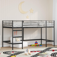 vidaXL Kids'Loft Bed Frame Black 107 x 200 cm Steel