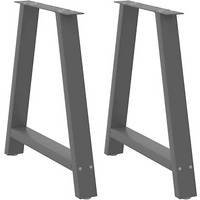 vidaXL Dining Table Legs A-Shaped 2 pcs Black 70x(72-73) cm Steel