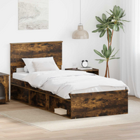 vidaXL Bed Frame Smoked Oak 100 x 200 cm Engineered wood