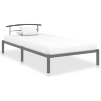 284662 vidaXL Bed Frame without Mattress Grey Metal 90x200 cm