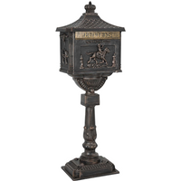 vidaXL Standing Mailbox Bronze 42.5 x 29.5 x 117 cm Cast Aluminum