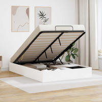 vidaXL Ottoman Bed Frame White 193 x 120 x 25 cm Chipboard