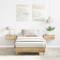 vidaXL Bed Frame No Mattress Artisan Oak 90x190 cm Single Engineered Wood