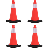 vidaXL Reflective Traffic Cones with Heavy Bases 4 pcs 50 cm