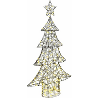 vidaXL Christmas Tree with 160 LEDs Warm white 150 cm Rattan