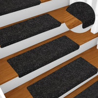 vidaXL Stair Mats Self-adhesive 5 pcs 65x21x4 cm Black Rectangular Edge