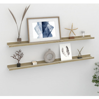 vidaXL Wall Shelves 2 pcs White and Sonoma Oak 100x9x3 cm