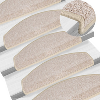 vidaXL Stair Mats 15 pcs 65x24x4 cm Taupe Half Round Large