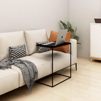 vidaXL Side Table Black 55x35x66 cm Engineered Wood