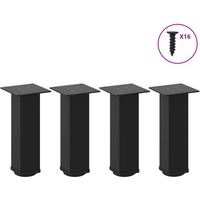 vidaXL Coffee Table Legs 4 pcs Black 42-44 cm Steel