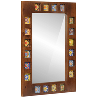 vidaXL Bathroom Mirror Walnut 50 x 70 x 2.5 cm Solid Mango Wood