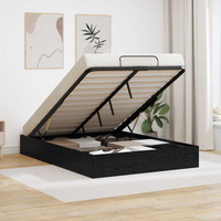 vidaXL Ottoman Bed Frame Black Oak 203 x 120 x 25 cm Chipboard