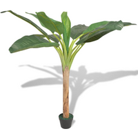 vidaXL Artificial Banana Tree Plant with Pot 150 cm Green