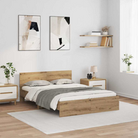 vidaXL Bed Frame Artisan Oak 150 x 200 cm Engineered Wood
