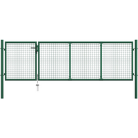vidaXL Garden Gate Steel 350x100 cm Green
