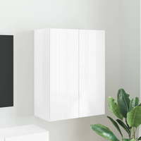 vidaXL TV Wall Cabinet Wall-mounted High Gloss White 59.5 x 31 x 80 cm