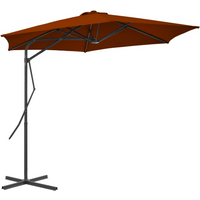 vidaXL Garden Parasol with Steel Pole Terracotta 300x230 cm