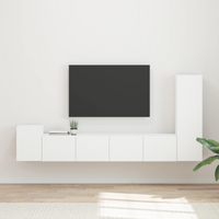 vidaXL TV Cabinet Set Wall-mounted 3 pcs White Engineered Wood