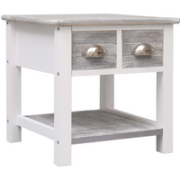vidaXL Side Table Grey 40x40x40 cm Paulownia Wood