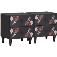 vidaXL Bedside Table 2 pcs Brown 40 x 33.5 x 46 cm Solid Mango Wood