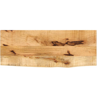 vidaXL Table Top 70x40x2.5 cm Live Edge Solid Wood Rough Mango