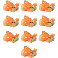 vidaXL Ratchet Tie Down Straps 10pcs 0.4 Tonnes 6mx25mm Orange