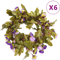 vidaXL Flower Garlands 6 pcs Light Purple 215 cm