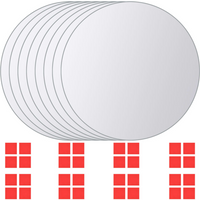 vidaXL 8 pcs Mirror Tiles Round Glass