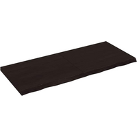 vidaXL Table Top Dark Brown 120x50x(2-4) cm Treated Solid Wood Oak