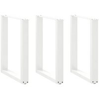 vidaXL Dining Table Legs U-Shaped 3 pcs White 70x(72-73) cm Steel