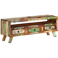 vidaXL TV Cabinet Multicolour 110x30x40 cm Solid Reclaimed Wood
