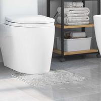 vidaXL Anti-slip Bath Mat with Toilet Cut Grey 50 x 50 cm PP
