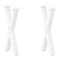 vidaXL Coffee Table Legs X-Shaped 2 pcs White 28x(42-43) cm Steel