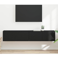 vidaXL TV Wall Cabinet 2 pcs Black 78.5 x 31 x 29.5 cm Engineered Wood