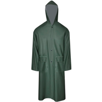 vidaXL Waterproof Heavy-duty Long Raincoat with Hood Green XL