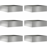 vidaXL Lawn Edging 6 pcs Silver 40 x 40 x 13 cm Galvanised Steel