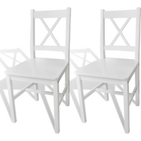 vidaXL Dining Chairs 2 pcs White Pinewood