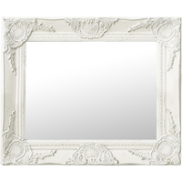 vidaXL Wall Mirror Baroque Style 50x40 cm White
