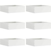 vidaXL Lawn Edging 6 pcs White 40 x 40 x 13 cm Steel