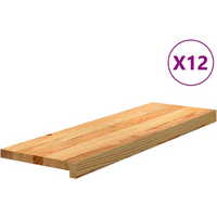 vidaXL Stair Treads 12 pcs Light Brown 80x30x2 cm Solid Wood Oak