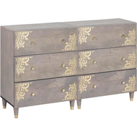 vidaXL Sideboard 2 pcs Grey 60 x 33 x 75 cm Solid Mango Wood