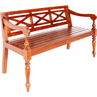 vidaXL Batavia Bench 123 cm Solid Mahogany Wood Dark Brown