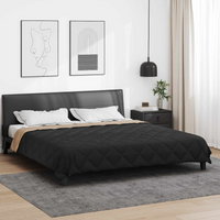 vidaXL Summer Duvet Black and Taupe 200 x 200 cm Microfiber