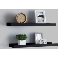vidaXL Picture Frame Ledge Shelves 2 pcs Black 60x9x3 cm MDF