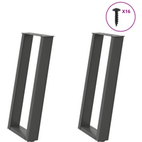 vidaXL Console Table Legs U-Shaped 2 pcs Anthracite 38x(72-73) cm Steel