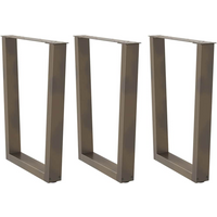 vidaXL Dining Table Legs V-Shape 3 pcs Natural Steel 70x(72-73.3) cm Steel