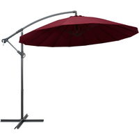vidaXL Hanging Garden Parasol Burgundy 3 m Aluminium Pole